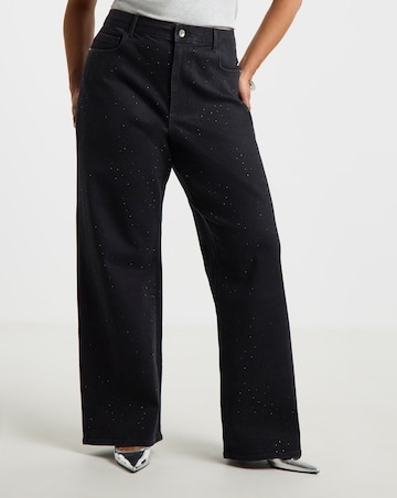 ONLY Snow High Waisted Rhinestone Denim Jean
