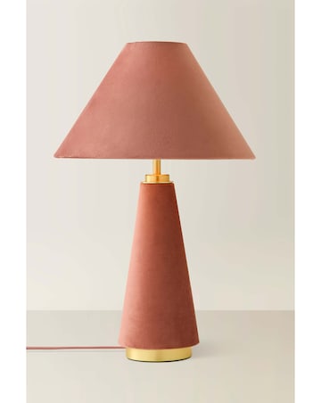 ValueLights Martha Pink Velvet Fabric Table Lamp