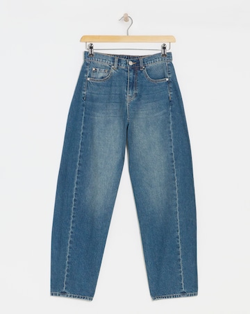 Mid Blue Tapered Barrel Leg Jeans