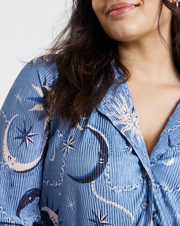 Pretty Secrets Celestial Button Through Plisse Pyjama Set