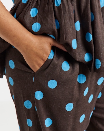 Simply Be Chocolate Spot Linen Trouser