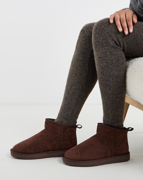 Renna Suede Low Cut Warm Lined Boots - Wide Fit (E)