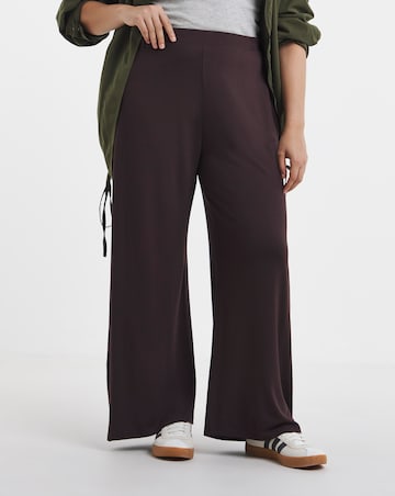 Simply Be Chocolate Jersey Wide Leg Trouser