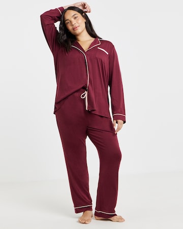 Pretty Secrets Soft Revere Pyjama Set Burgundy