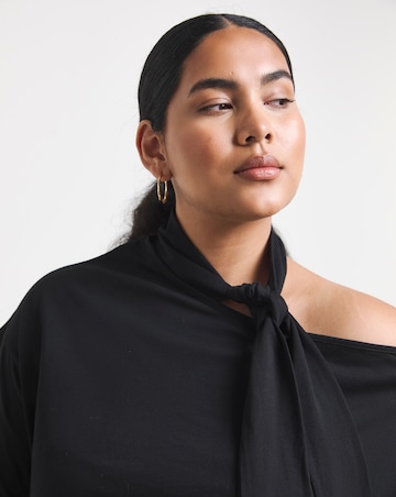 Simply Be Black Scarf Neck Top
