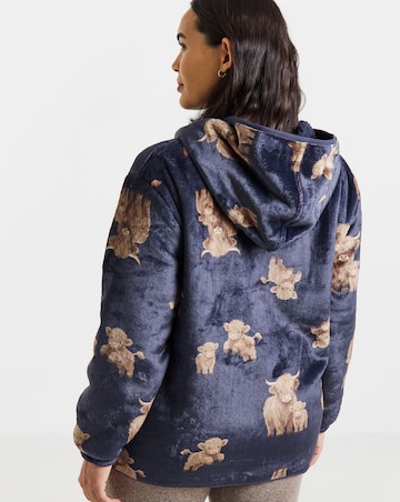 Pretty Secrets Highland Cow Zip Up Lounge Cardigan