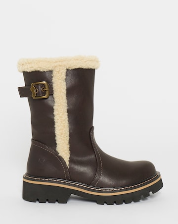 Heavenly Feet Yazmina Sherling Calf Boot - Wide Fit (E)