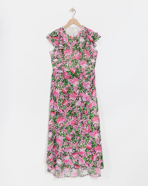 Joanna Hope Ruffle Shoulder Dress