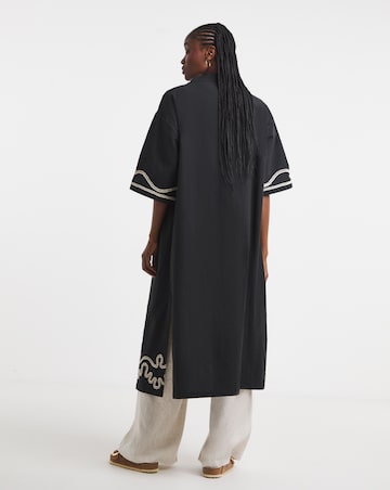 Simply Be Black Embroidered Kimono