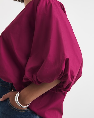 Simply Be Berry Heart Button Through Blouse