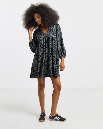 Green Animal Supersoft Smock Dress