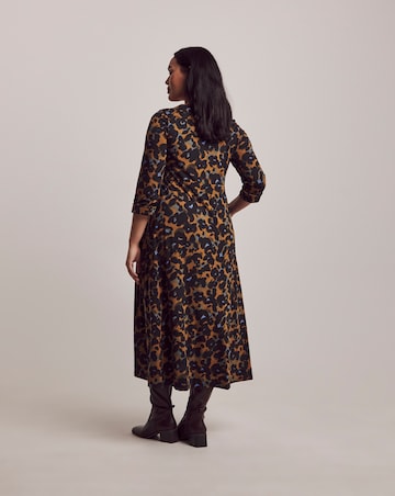 Julipa Printed Button Down Jersey Midi Dress