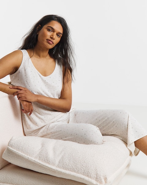 Pretty Lounge Moon & Star Print Culotte Set