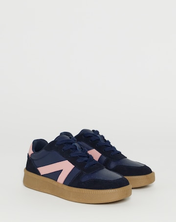 Rumba Leather Retro Lace up Trainer - Extra Wide Fit (EEE)