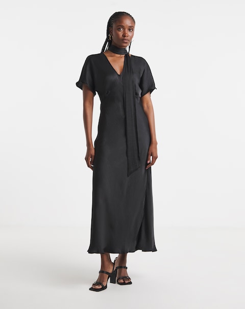 Simply Be Satin Scarf Detail Dress