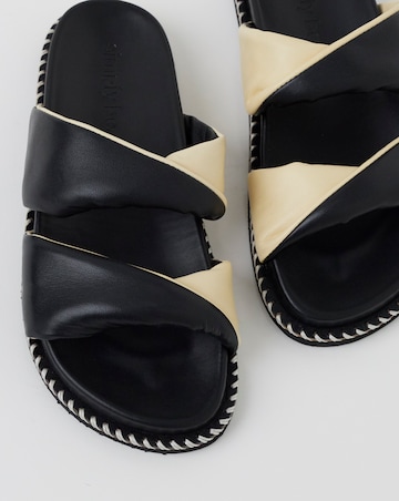 Simply Be Mica Soft Twist Leather Footbed Sandals - Extra Wide Fit (EEE)