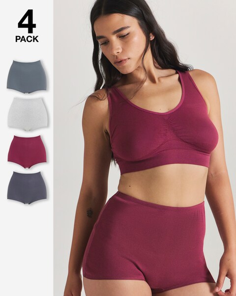 Pretty Secrets (4 Pack) Cotton Comfort Short Knickers