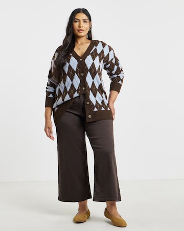 Argyle Boyfriend Cardigan