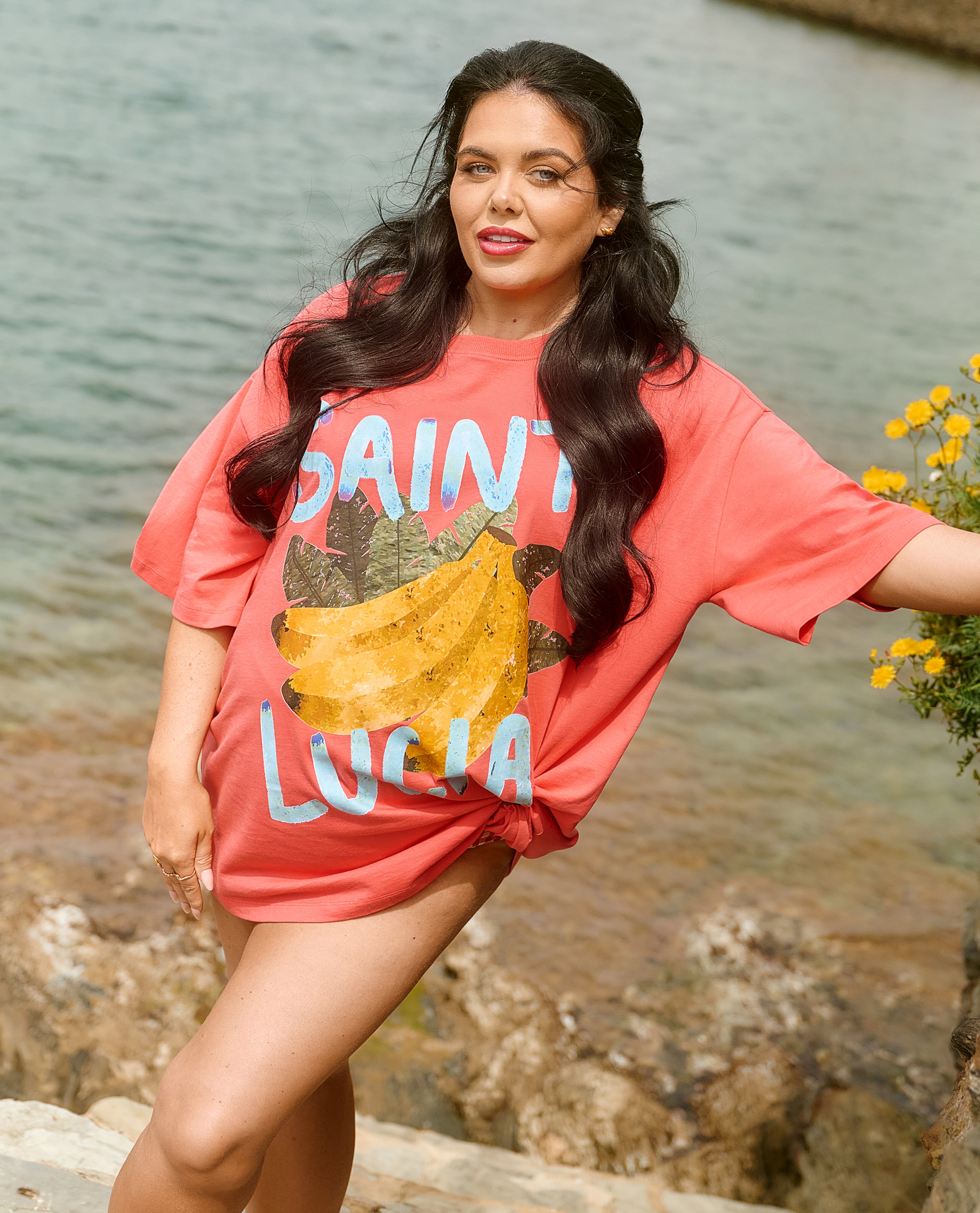 Scarlett wears St Lucia Oversized T-Shirt