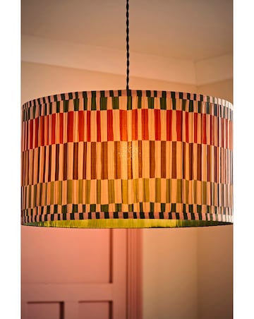 ValueLights Rae Large Striped Natural Easy Fit Shade 45cm