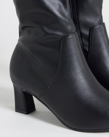 Shona Pointed Toe Knee High Sock Boots - Standard Fit (D) & Standard Calf