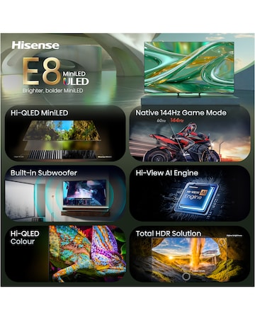 Hisense 65E8STUK 65in Mini-LED 4K Ultra HD HDR Smart TV