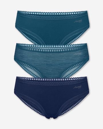 Sloggi Go Crush (3 Pack) High Leg Knickers Blue Multi