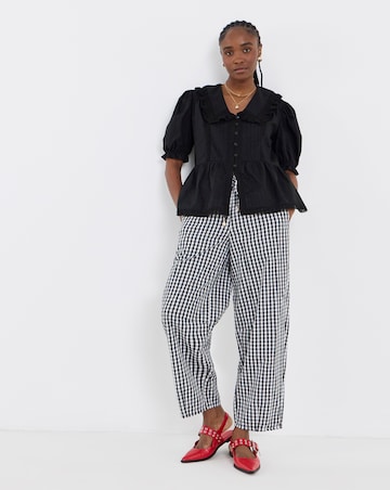 Black V Neck Collar Blouse