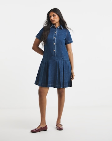Mid Wash Denim Mod Dress