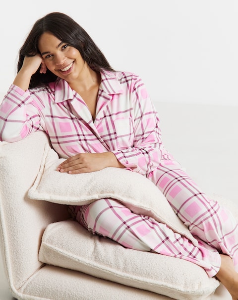 Pretty Secrets Check Fleece Pyjama Set