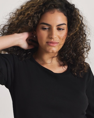 Pretty Secrets Thermal Brushed Fleece Long Sleeve Top Black