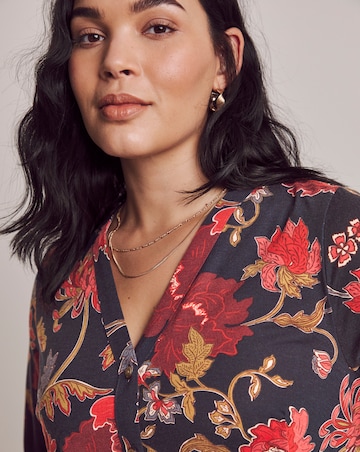 Julipa Printed Button Down Jersey Midi Dress