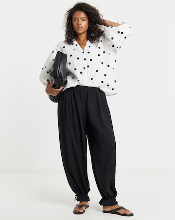 Simply Be Navy Button Through Blouse