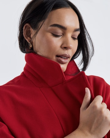 Red Double Breasted Lined Coat