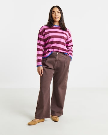 Simply Be Striped Whipstitch Long Sleeve T-Shirt