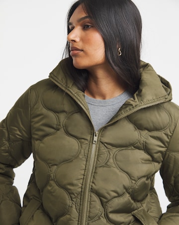 Khaki Short Quilted Jacket