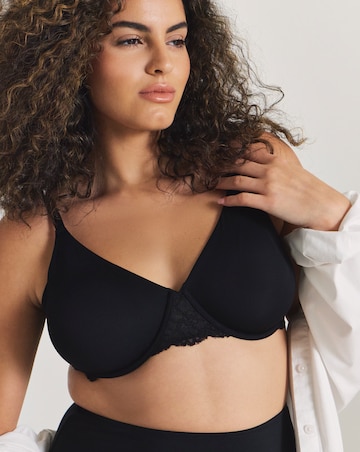 Pretty Secrets Supersoft Wired Minimising T-Shirt Bra (D-F) Black