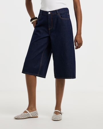 Indigo Long Denim Shorts