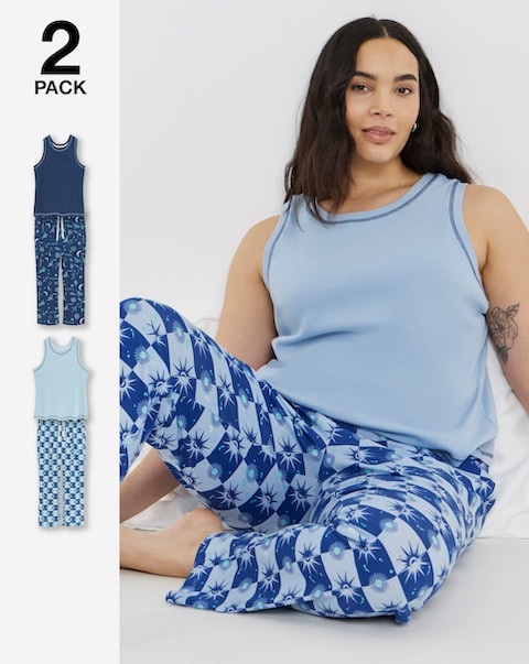 Pretty Secrets (2 Pack) Pyjama Sets Celestial/Blue