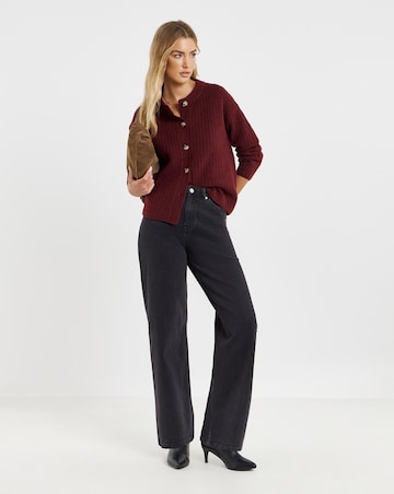 Simply Be 99 1 Black Comfort Stretch Slouchy Wide Leg Jeans