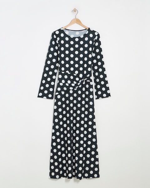 Flounce London Spot Jersey Maxi Dress