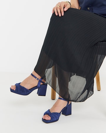 Eve Pleated Two Part Platform Heels - Extra Wide Fit (EEE)