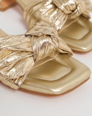 May Side Bow Low Block Heel Sandals - Wide Fit (E)