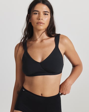 Figleaves Comfort Cotton Modal Sleep Bra (DD-GG) Charcoal