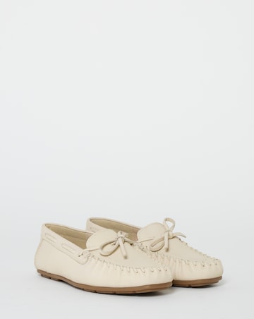 Swift Whipstitch Detail Puckered Leather Loafers - Wide Fit (E)