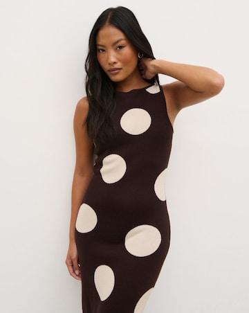 Pretty Lavish Sarover Polka Dot Maxi Knit Dress