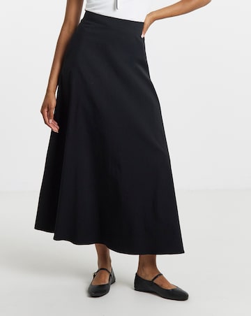 Simply Be Black Elasticated Waist Full Skirt