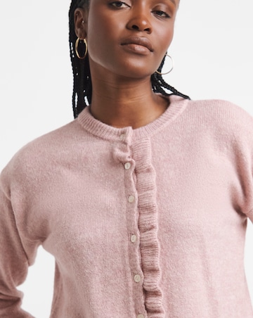 Simply Be Pink Ruffled Frill Knit Cardigan