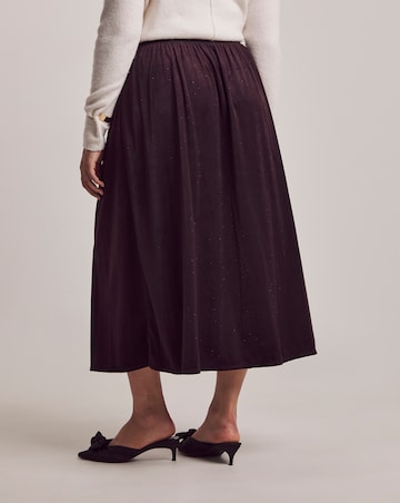 Julipa Velvet Embellished Midi Skirt