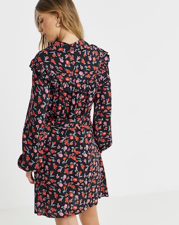 Simply Be Floral Print Frill Detail Shirt Dress